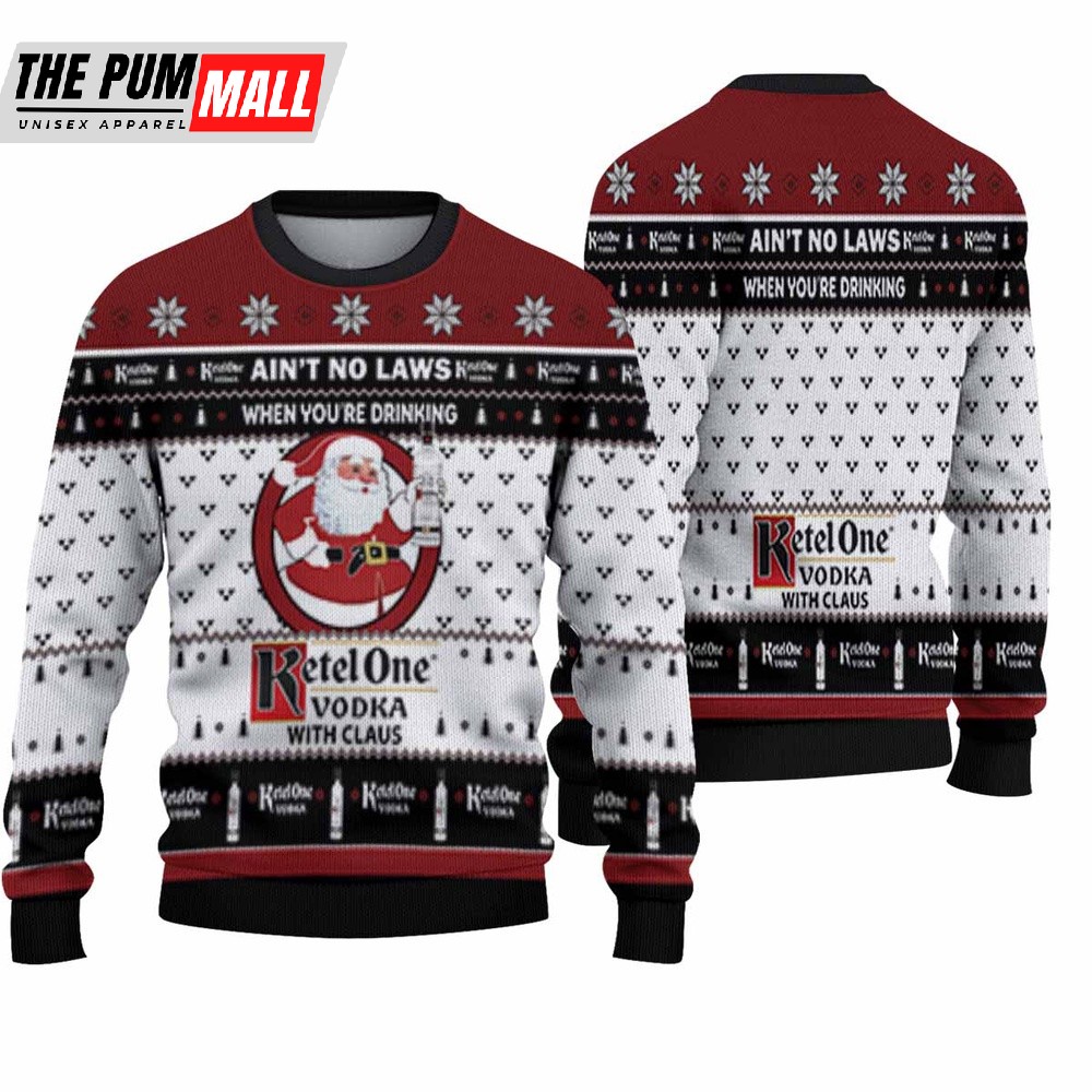 Ketel One Vodka With Claus Ugly Christmas Sweater Unisex Knit Wool Ugly Sweater