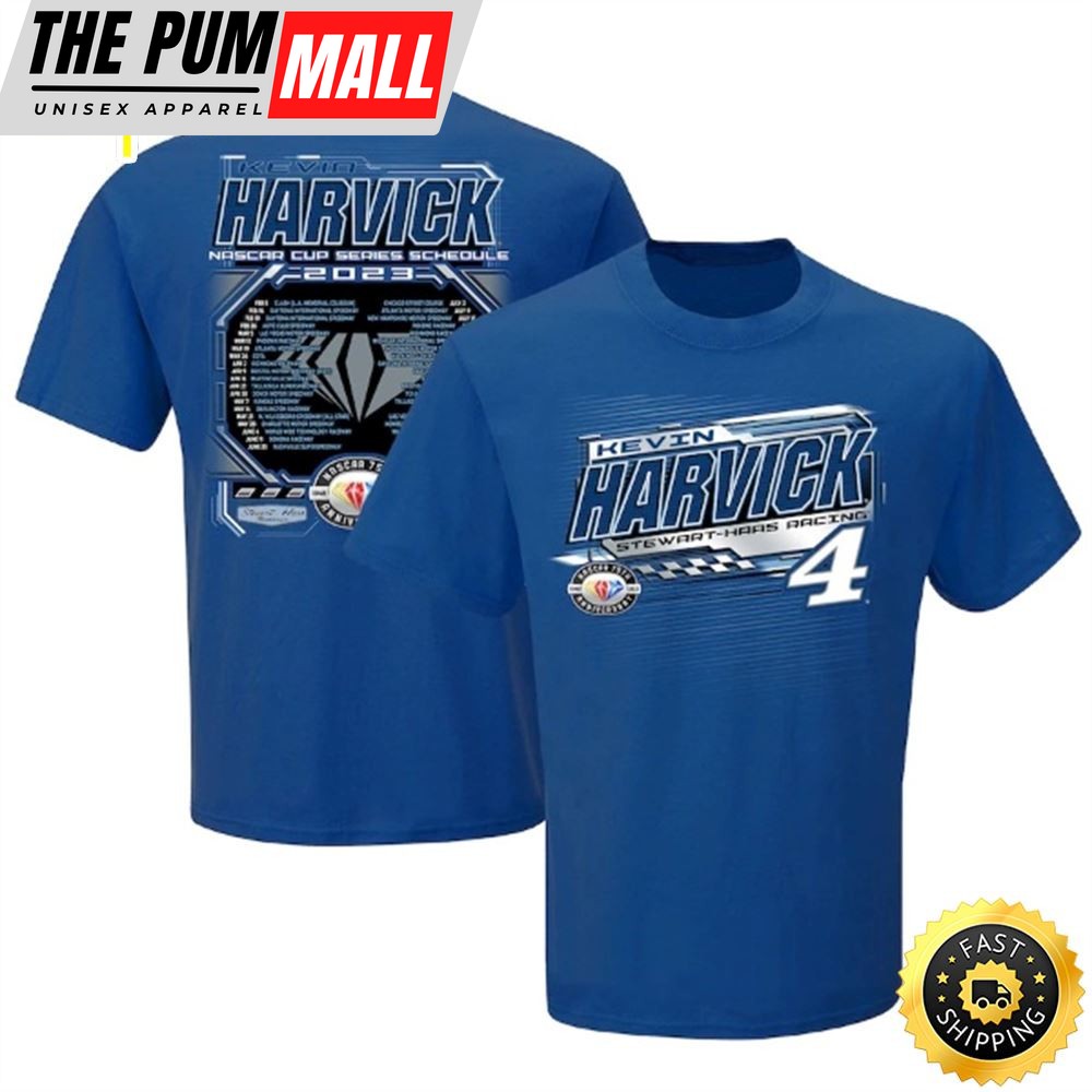 Kevin Harvick Stewart-Haas Racing Team Collection 2023 NASCAR Cup Series Schedule Royal T-shirt