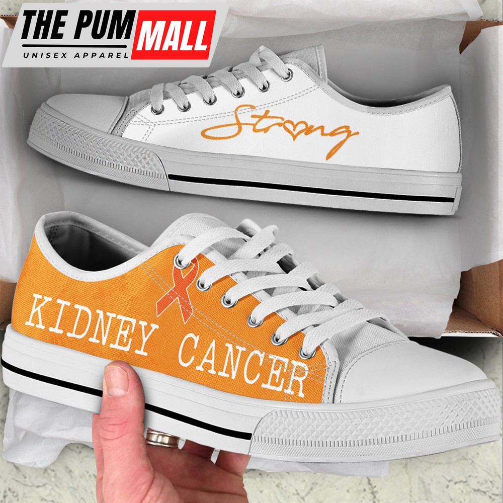 Kidney Cancer Shoes Strong Low Top Shoes – Best Gift For Men And Women – Cancer Awareness Shoes