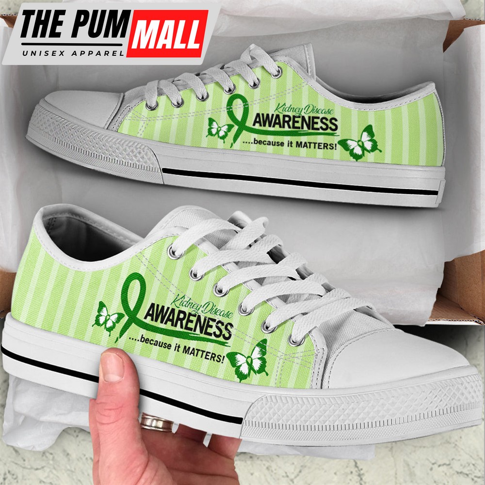 Kidney Disease Shoes Because It Matters Low Top Shoes – Best Gift For Men And Women – Cancer Awareness Shoes Malalan