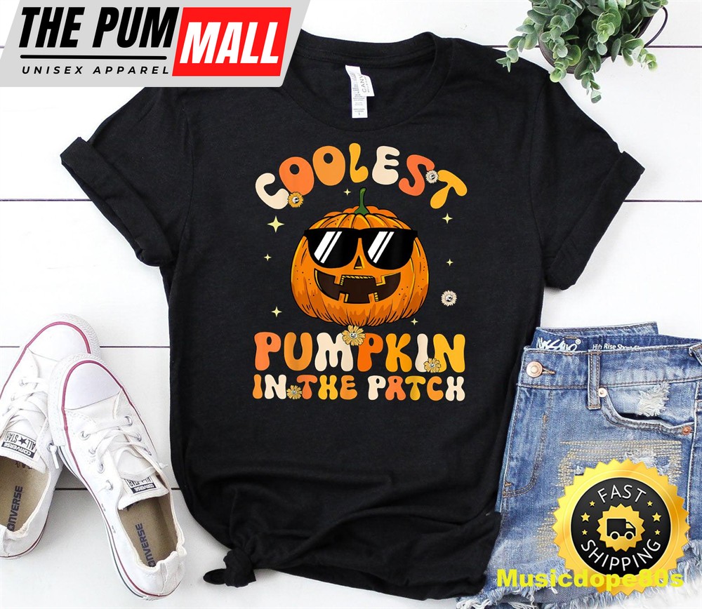 Kids Coolest Pumpkin In The Patch Halloween Boys Girls Men T-Shirt
