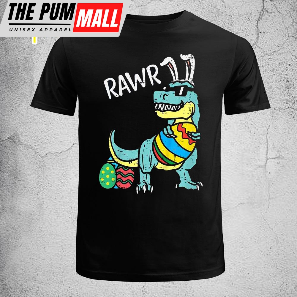 Kids Easter Trex Bunny Rawr Toddler Boys Easter Dinosaur Kids Funny Easter Shirt