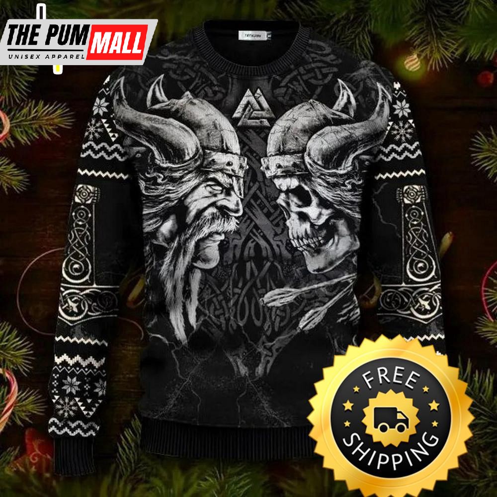 king-viking-war-skull-ugly-christmas-sweater-viking-ugly-sweater-s1iocgnx King Viking War Skull Ugly Christmas Sweater, Viking Ugly Sweater