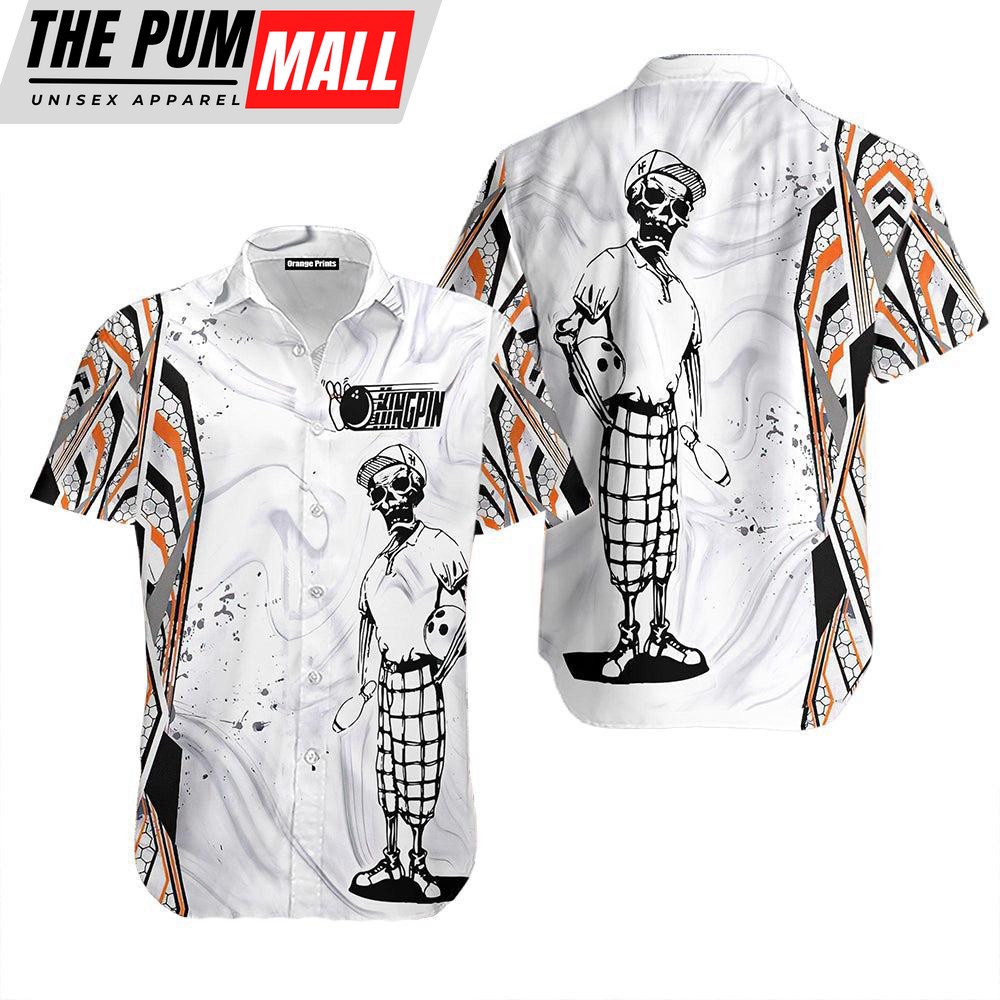 Kingpin Bowling Skull Sport Lover Colorful Hawaiian Shirt For Men and Women HW5416