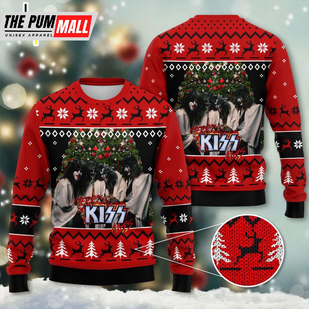 Kiss Band 3D Ugly Sweater, Kissmas For Fans Gift For Christmas