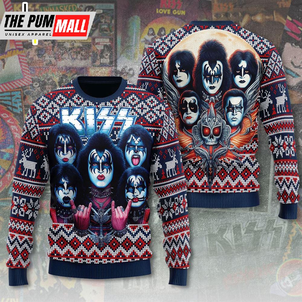 Kiss Band I Love You Christmas Ugly Sweater Gift For Christmas