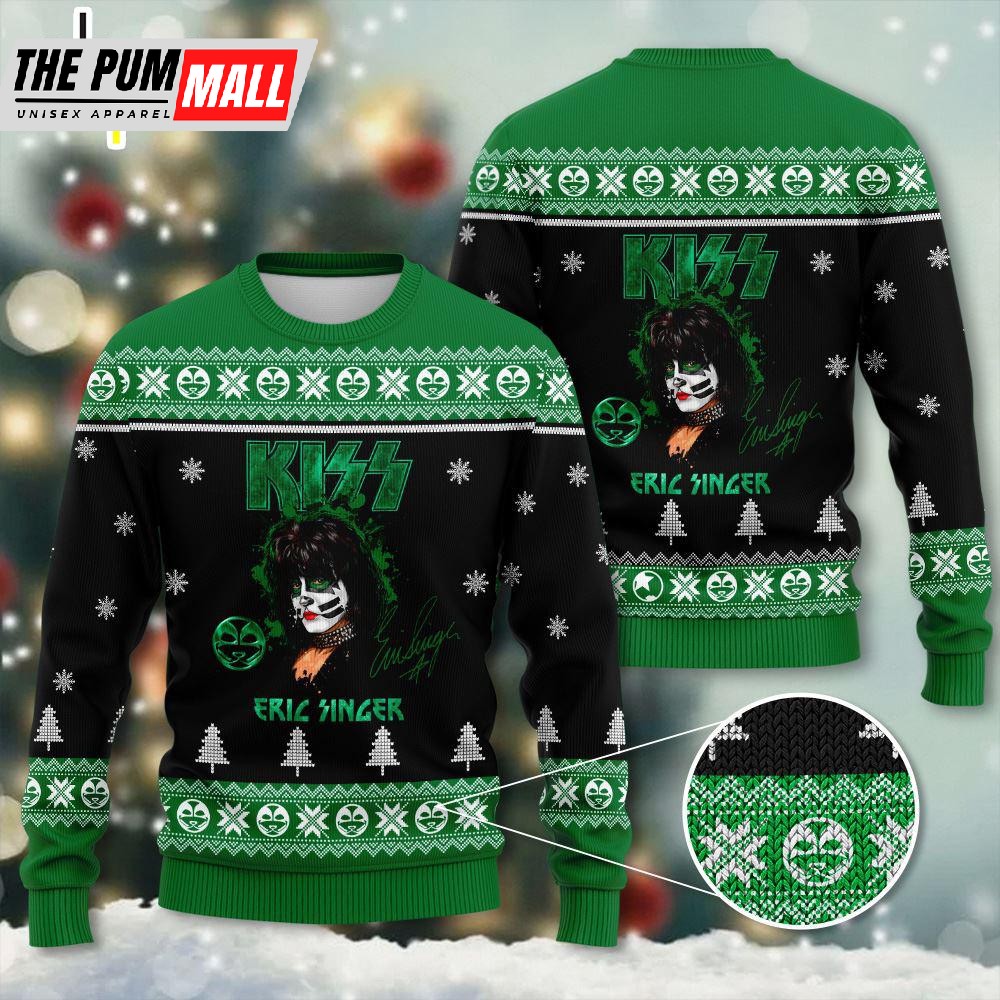 Kiss Band Merry Kissmas Rock And Roll Over Merry Xmas 3d Ugly Sweater Gift For Christmas