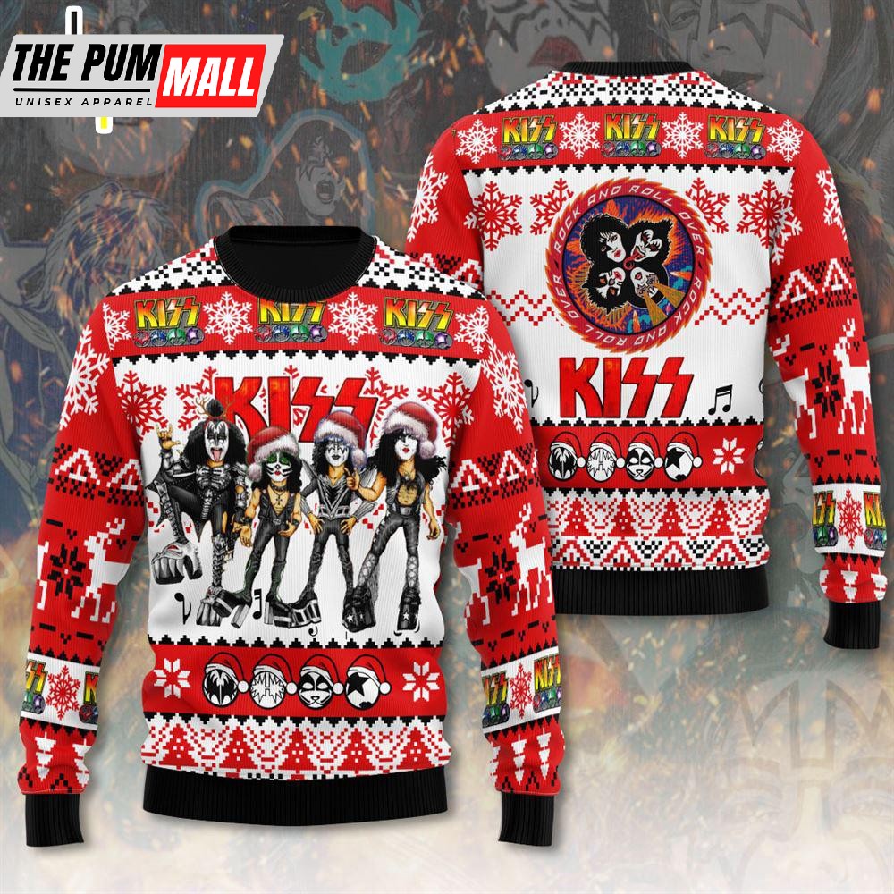 Kiss Band Pattern Cute Ugly Christmas Sweater Gift For Christmas