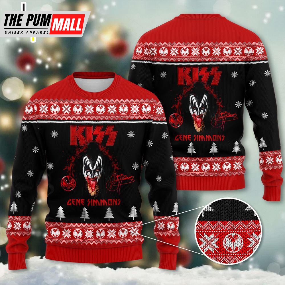 Kiss Band Rock And Roll Music 3D Ugly Sweater Gift For Christmas
