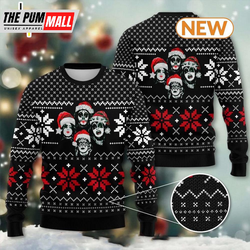 Kiss Band Ugly Christmas Sweater Shirt, Sweatshirt