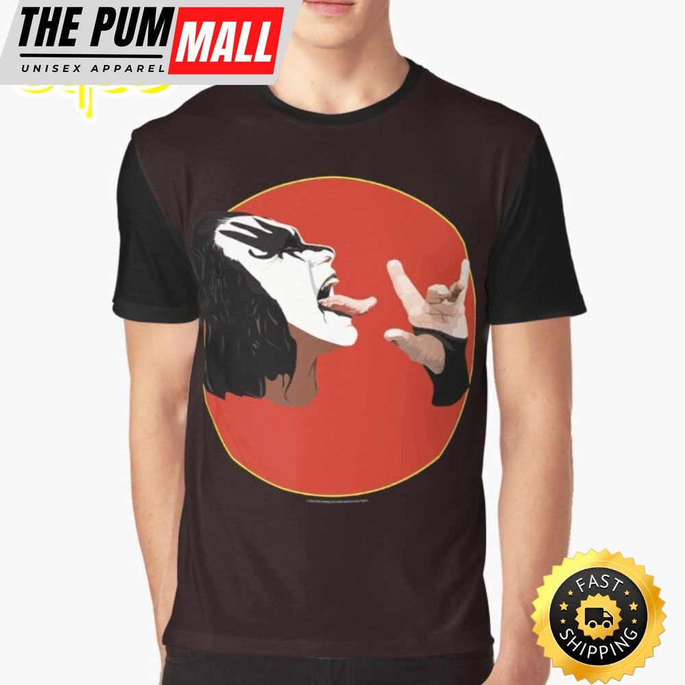 Kiss Gene Simmons Tongue Out Black T-shirt