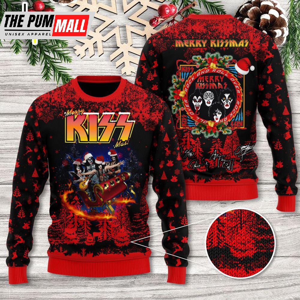 Kiss Have Yourself A Merry Little Kissmas 3D Christmas Ugly Sweater Gift For Christmas
