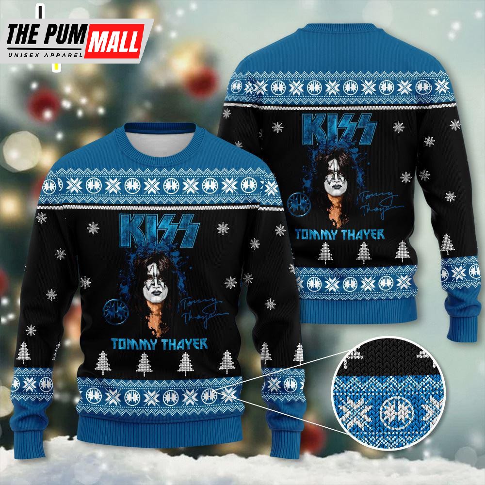 Kiss Merry Kissmas Reindeer Rock Heavy Metal 3D Ugly Christmas Sweater Gift For Christmas