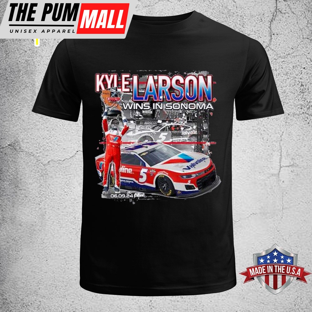 Kyle Larson Checkered Flag Sports White 2025 Toyota Save Mart 350 Race Winner Unisex T-Shirt