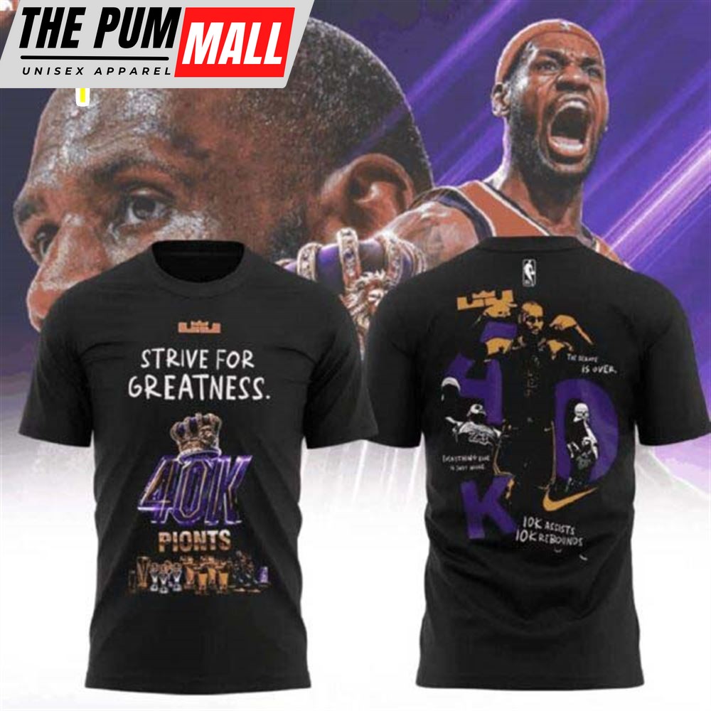 LA Lakers Lebron James 40K Points 3D Shirt