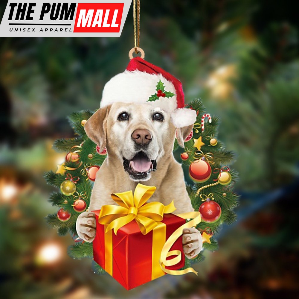 Labrador Give Gifts Hanging Ornament – Flat Acrylic Dog Ornament – Dog Lovers Gifts For Him Or Her Limited Edition