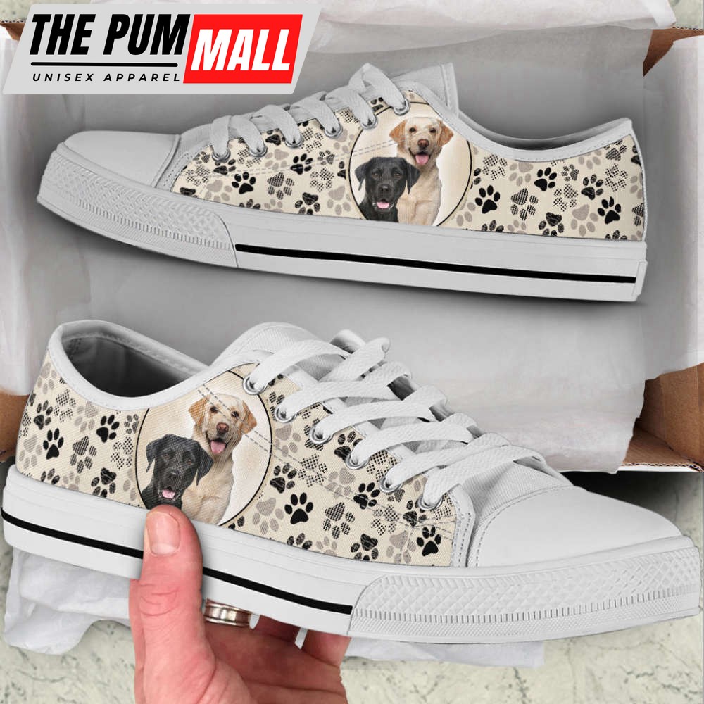Labrador Retriever Dog Lover Pattern Brown Low Top Shoes Canvas Sneakers