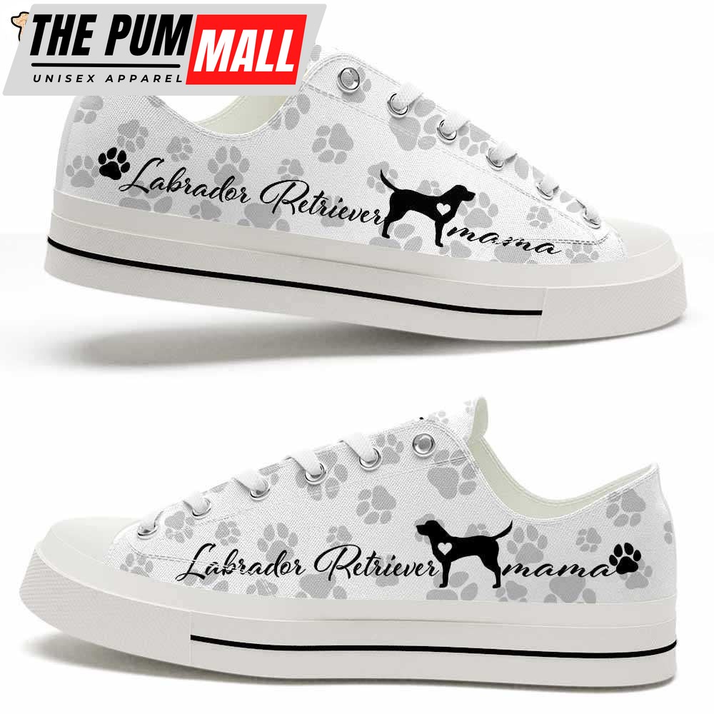 Labrador Retriever Paws Pattern Low Top Shoes – Happy International Dog Day Canvas Sneaker – Owners Gift Dog Breeders