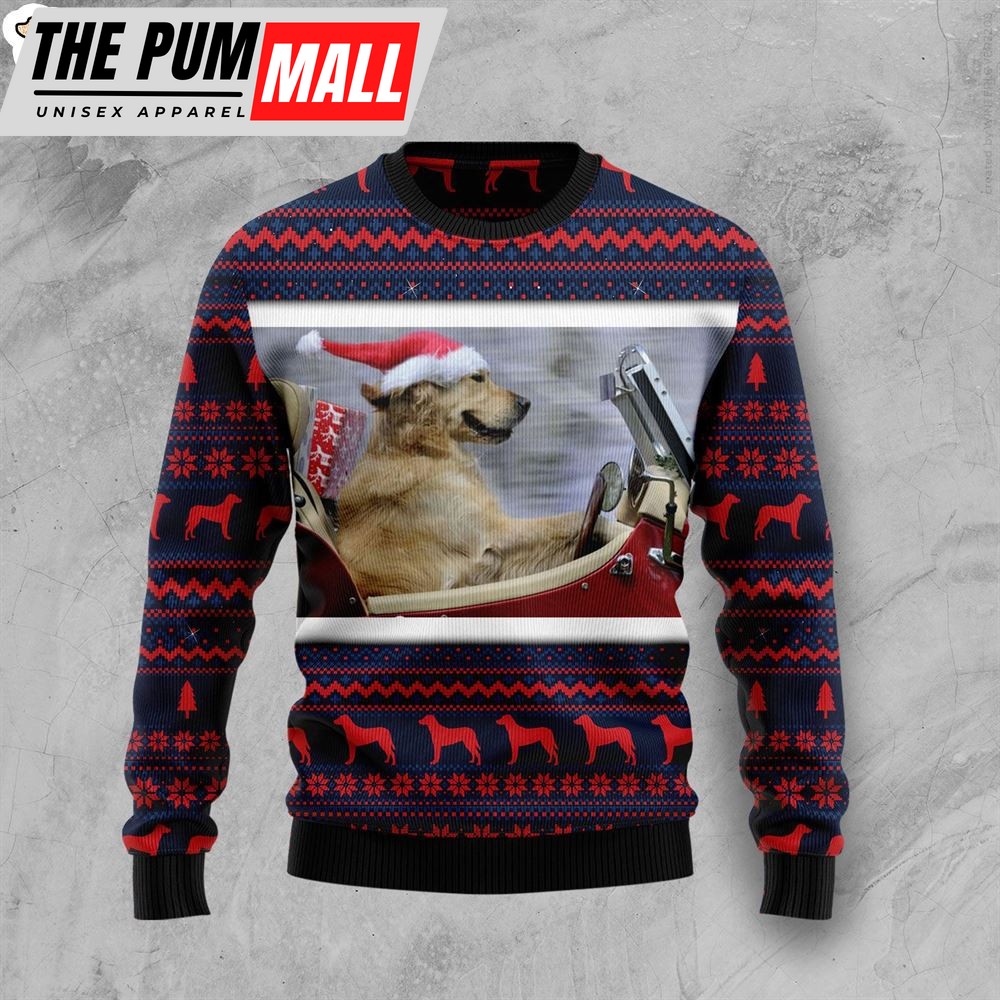 Labrador Retriever Ride Ugly Christmas Sweater – Gift For Dog Lovers – Unisex Crewneck Sweater