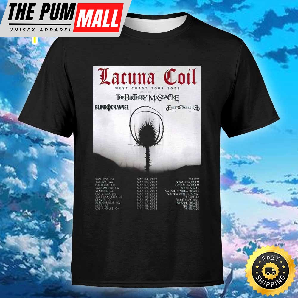 Lacuna Coil Announces May 2025 West Coast U.s. Tour T-shirt