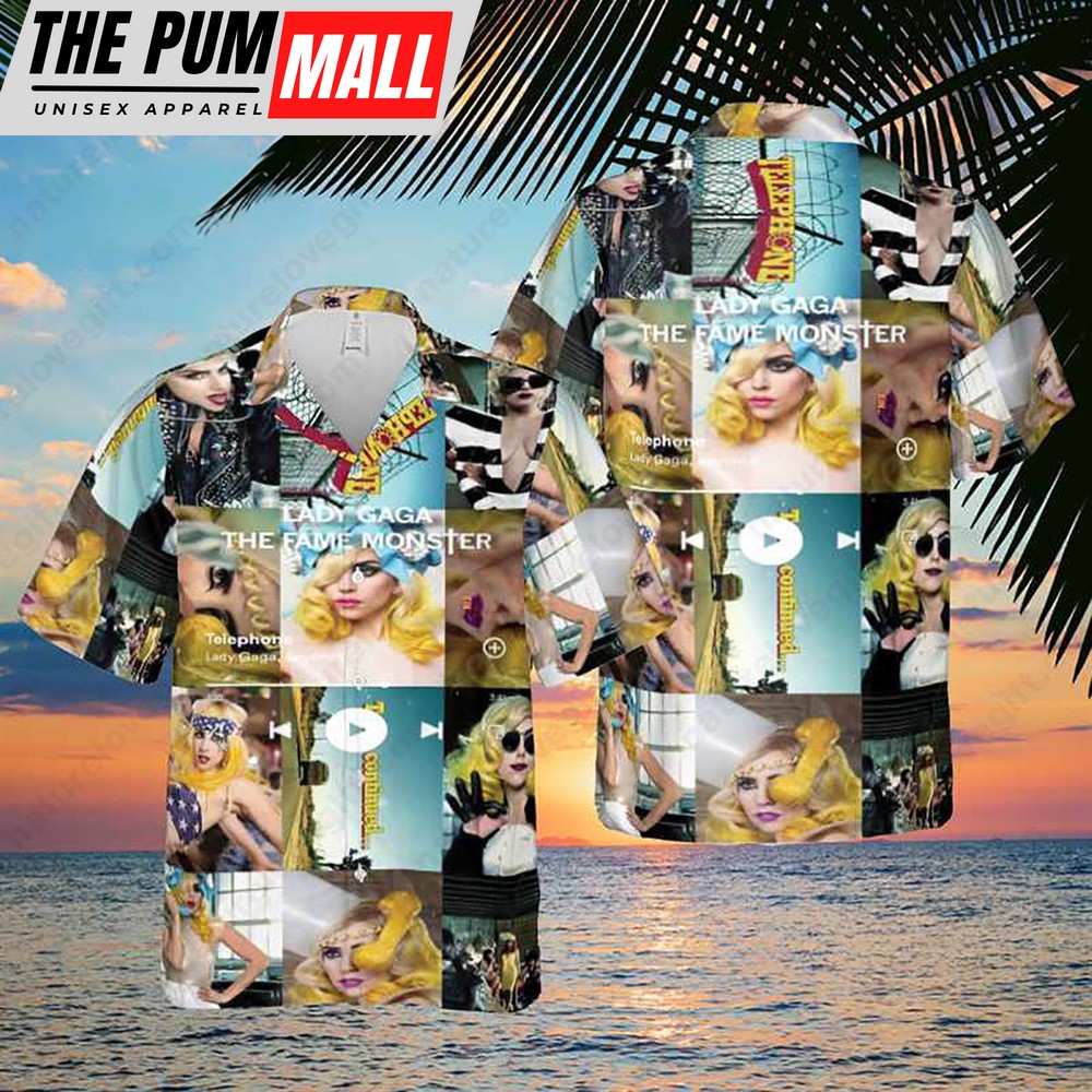 Lady Gaga The Fame Monster Telephone Album Hawaiian Shirt