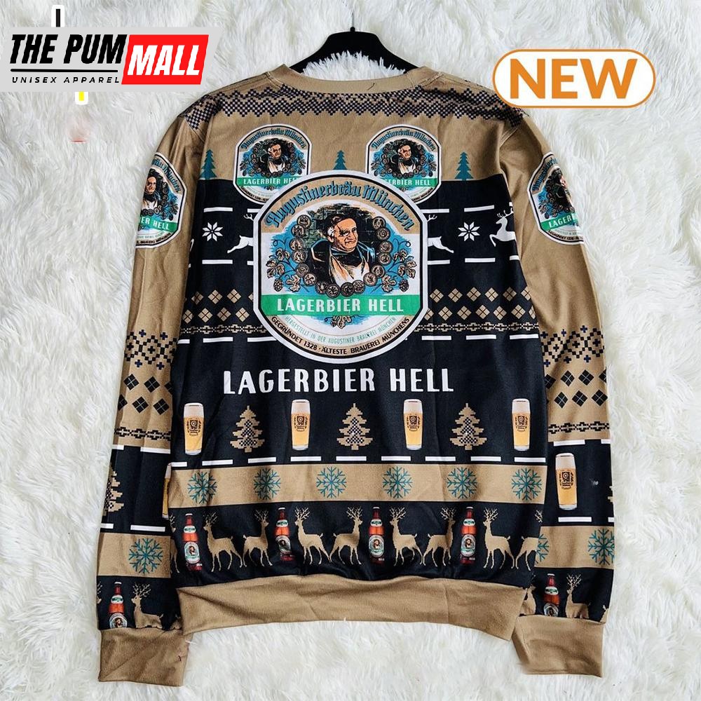 Lagerbier Hell Augustiner Beer Logo Holiday Ugly Christmas Sweater Shirt, Sweatshirt