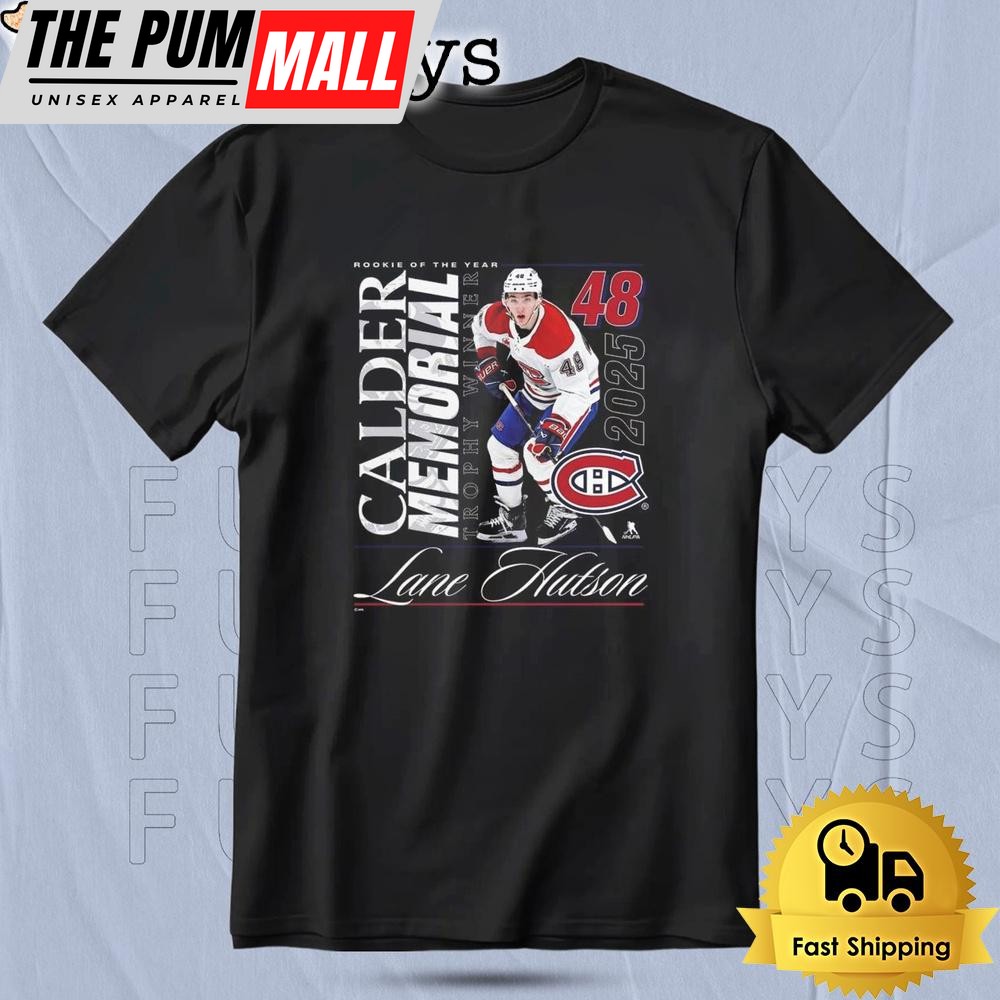 Lane Hutson Montreal Canadiens 2025 Calder Memorial Trophy Winner T Shirt