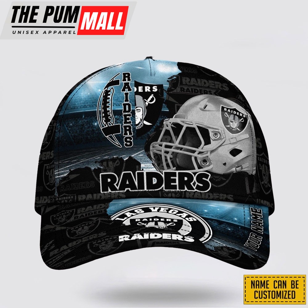 Las Vegas Raiders All Over Printed Nfl Baseball Caps Custom Name Caps Limited Edition Gift