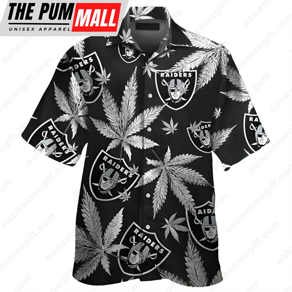 Las Vegas Raiders Cannabis Plant Purple NFL Hawaiian Shirt
