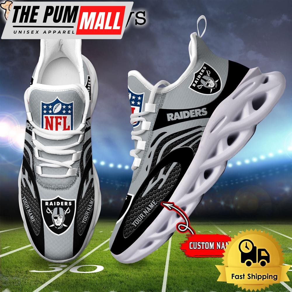 Las Vegas Raiders Custom Max Soul Shoes