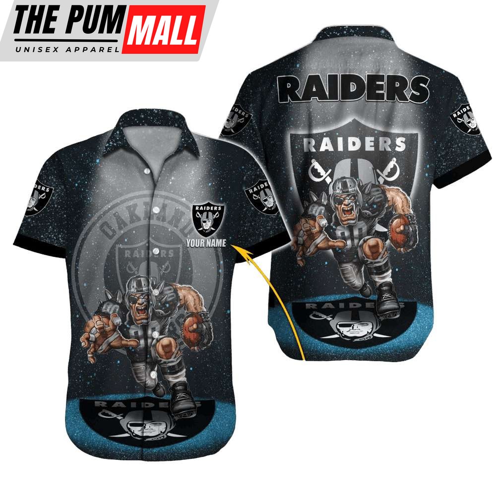 Las Vegas Raiders Galaxy Blitz Custom Name Hawaiian Shirt