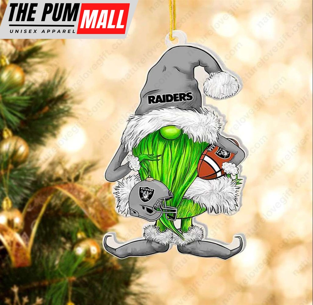 Las Vegas Raiders Gnome Christmas Ornament Santa Xmas Tree Decoration Limited Edition