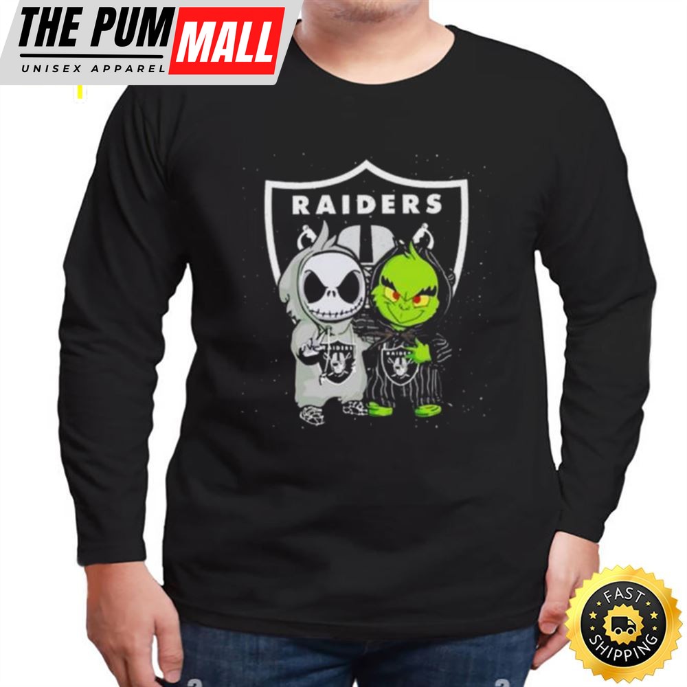 Las Vegas Raiders Jack Skellington And Grinch Halloween 2025 Shirt