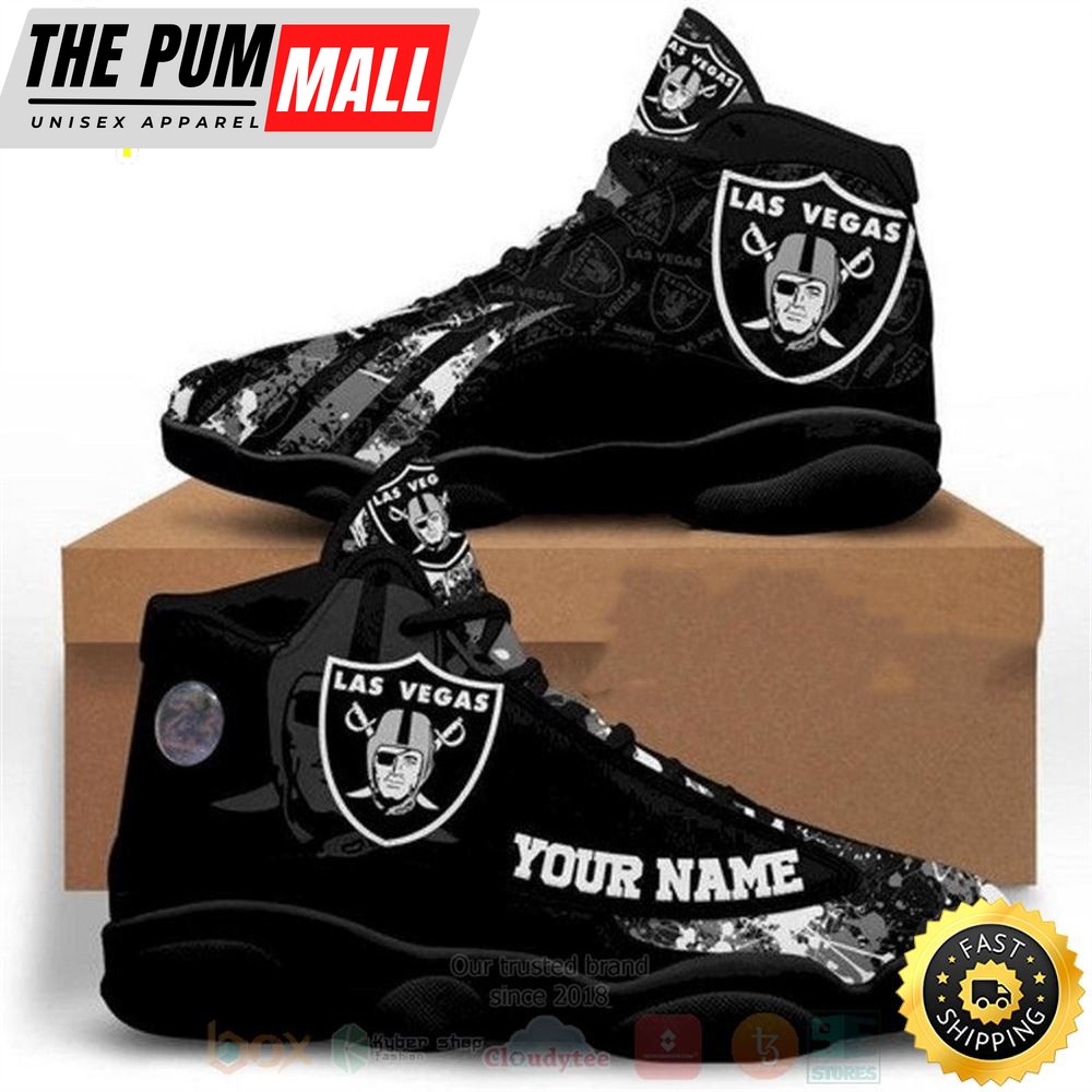 Las Vegas Raiders Nfl Custom Name Air Jd 13 Shoes