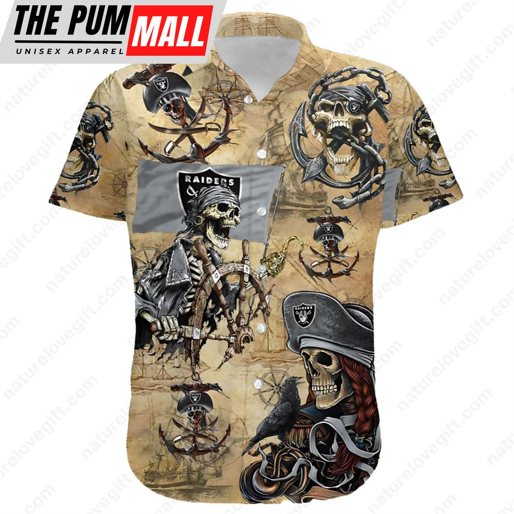 Las Vegas Raiders Pirates Skull Vintage Hawaiian Shirt