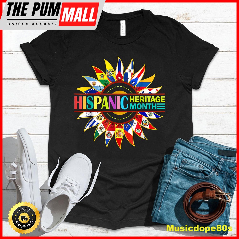 Latino Countries Flag Kids Women Men Hispanic Heritage Month T-Shirt
