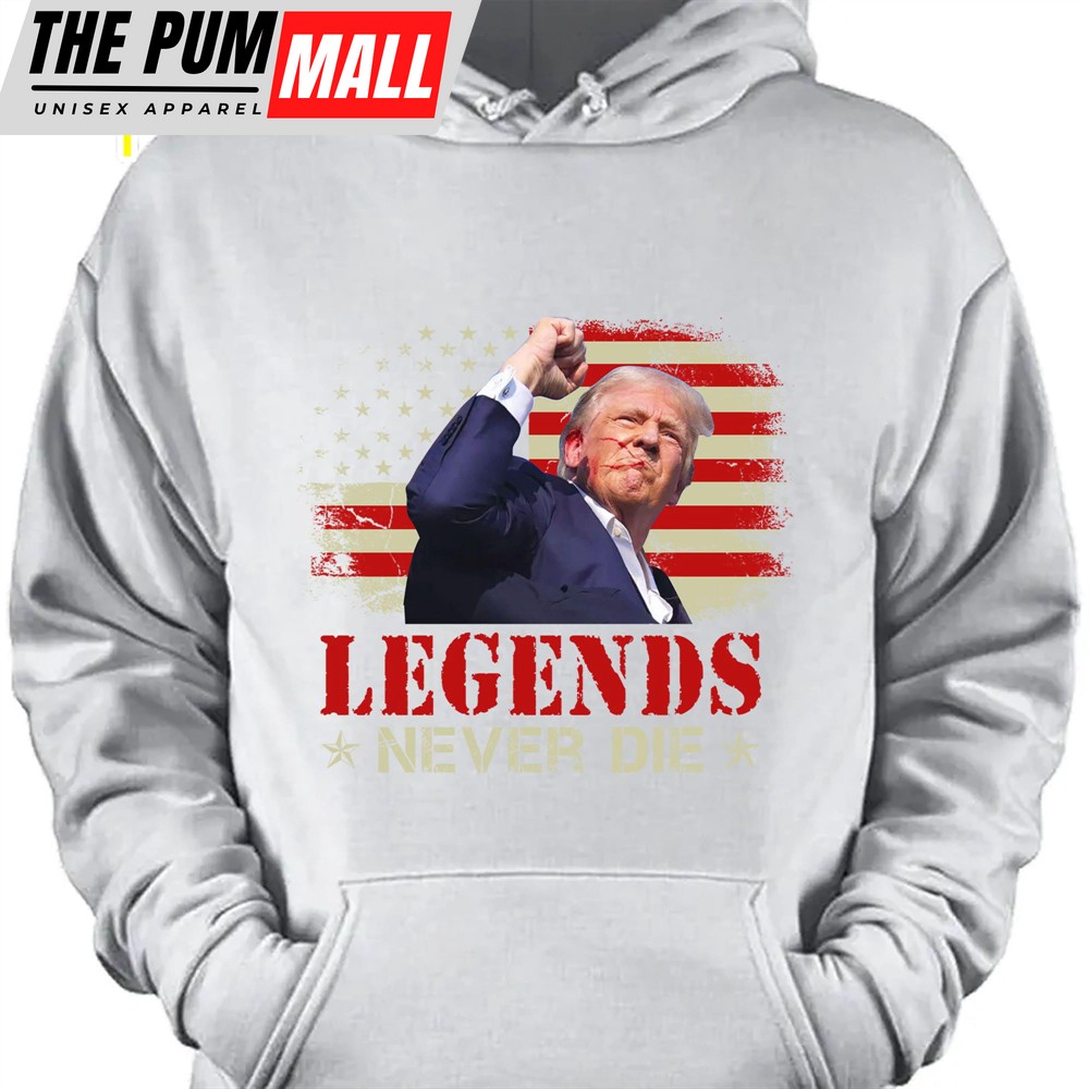 Legends Never Die Trump Fight 2024 Shirt Pennsylvania Rally Trump Supporters Shirt Dark