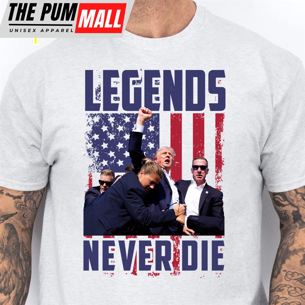 Legends Never Die Trump Fight 2024 Shirt Trump 2024 Pennsylvania Rally Trump Supporters Shirt Bright