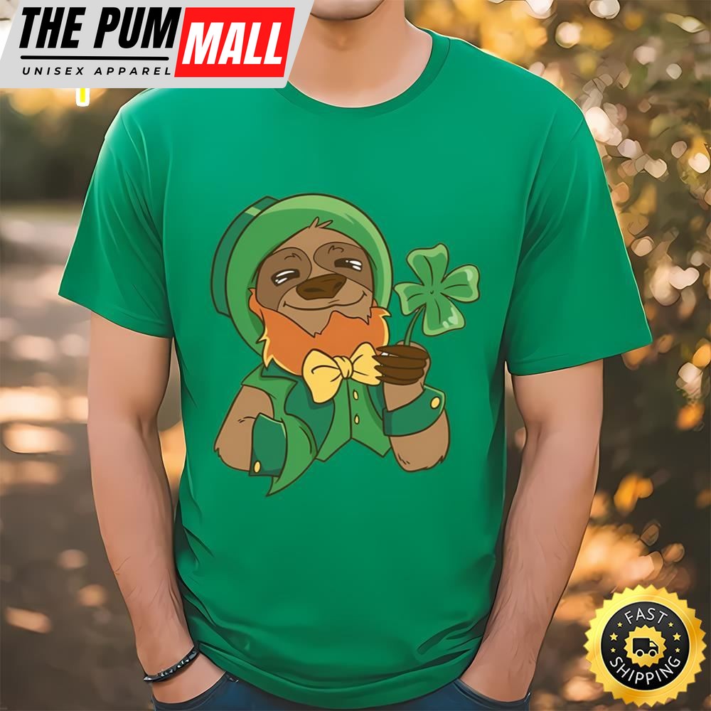 Leprechaun Sloth Cute St Patricks Day Animal Graphic Shirt