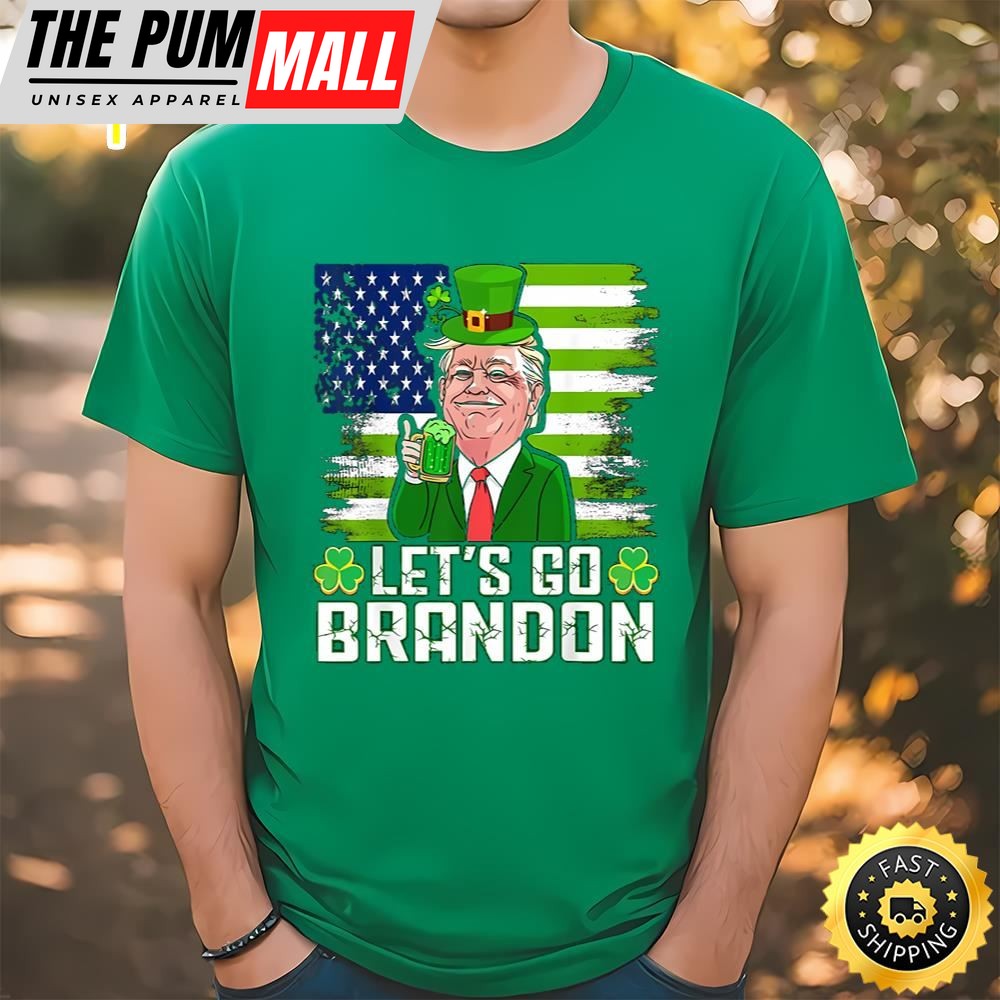 Lets Go Brandon St Patricks Day American Flag Donald Trump…
