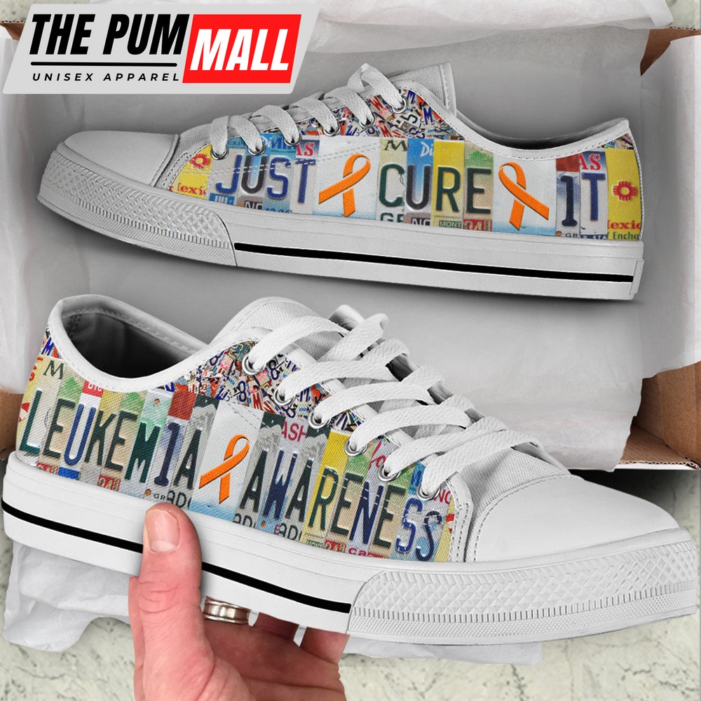 Leukemia Shoes Just Cure It License Plates Low Top Shoes – Best Gift For Men And Women Malalan