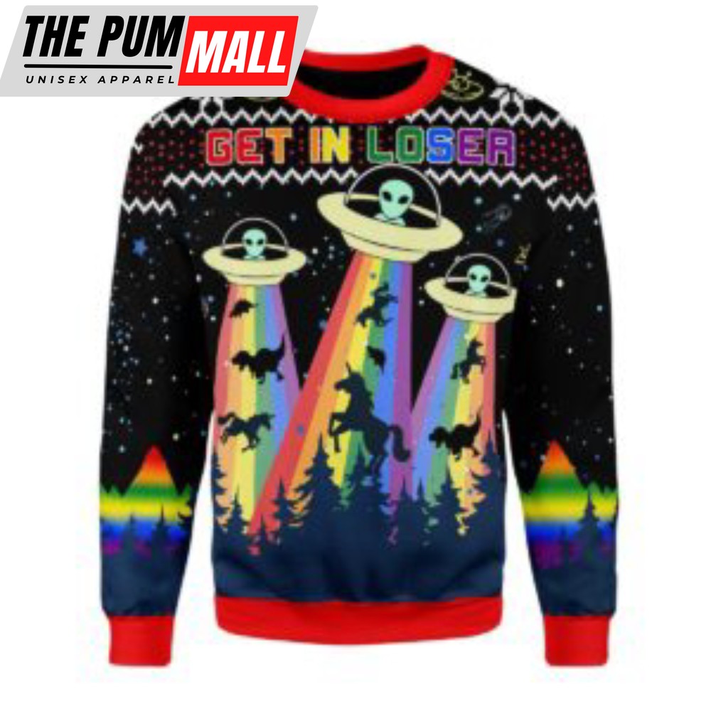 LGBT Alien Ugly Christmas Sweater, All Over Print Sweatshirt