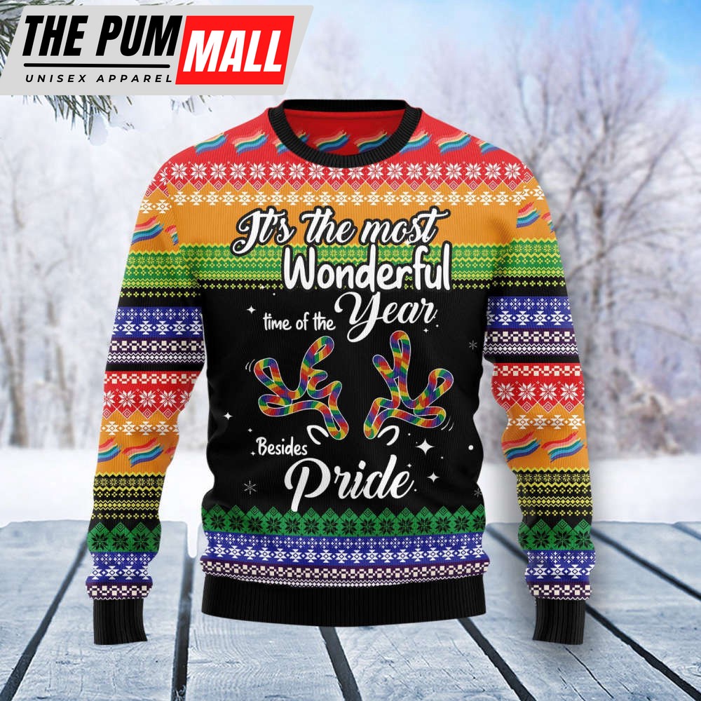 LGBT Beside Pride T0411 Ugly Christmas Sweater, Noel Malalan Signature