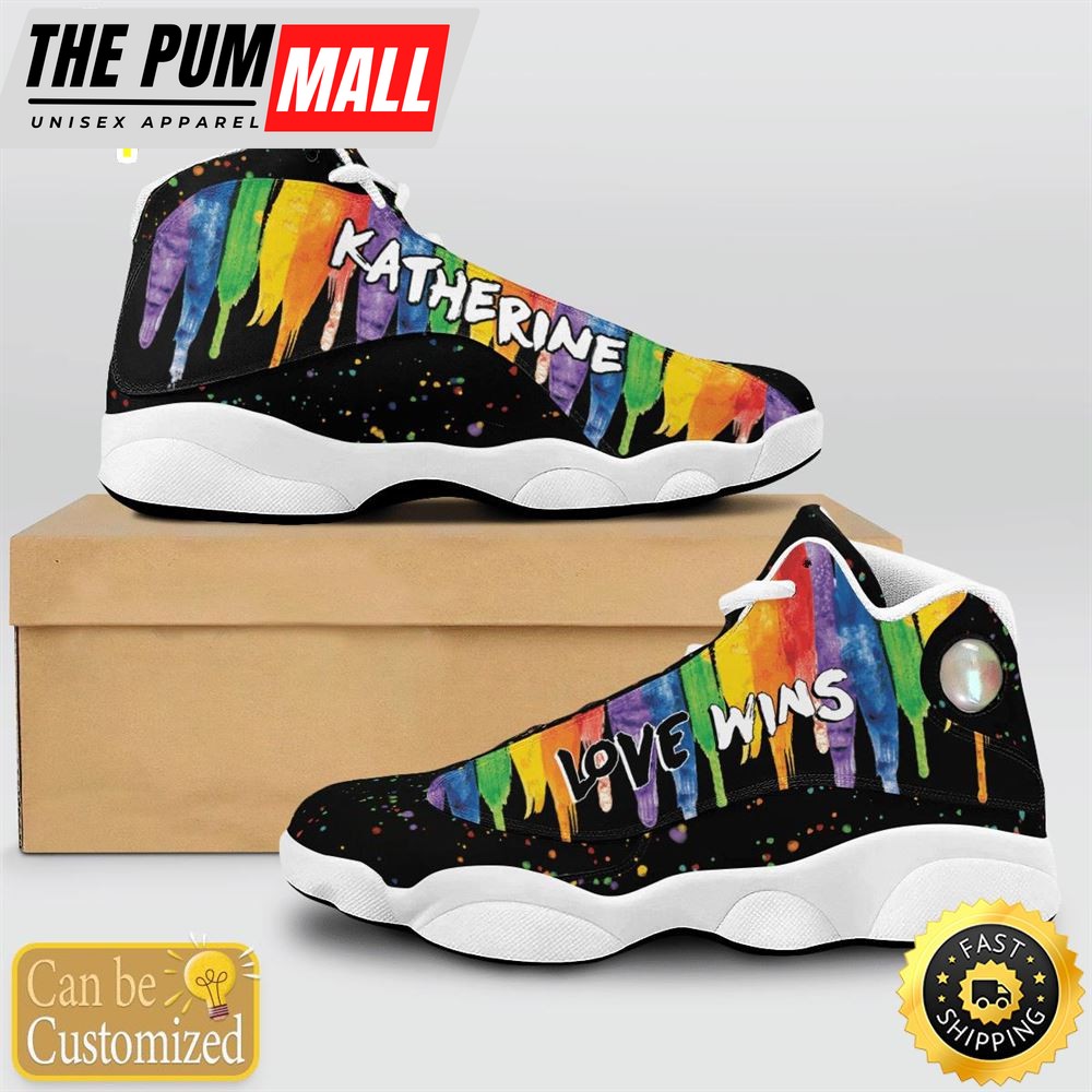 Lgbt Color Paint Love Wins Custom Name Jd13 Shoes