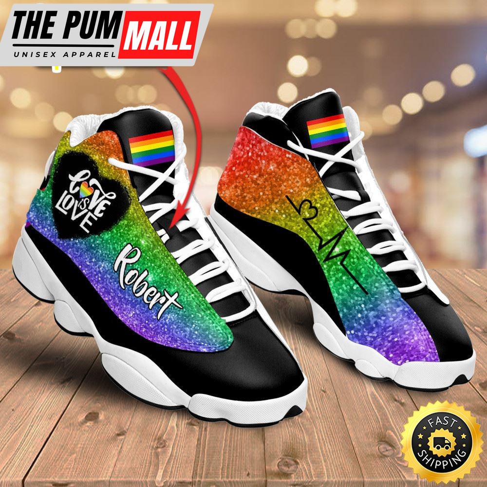 Lgbt Heart Beat Love Is Love Custom Name Jd13 Shoes