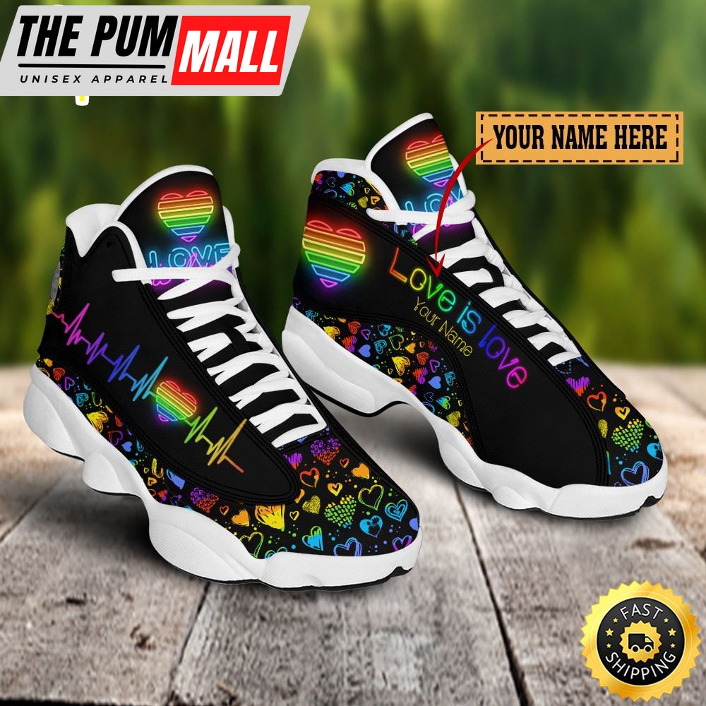 Lgbt Love Is Love Heart Beat Custom Name Jd13 Shoes