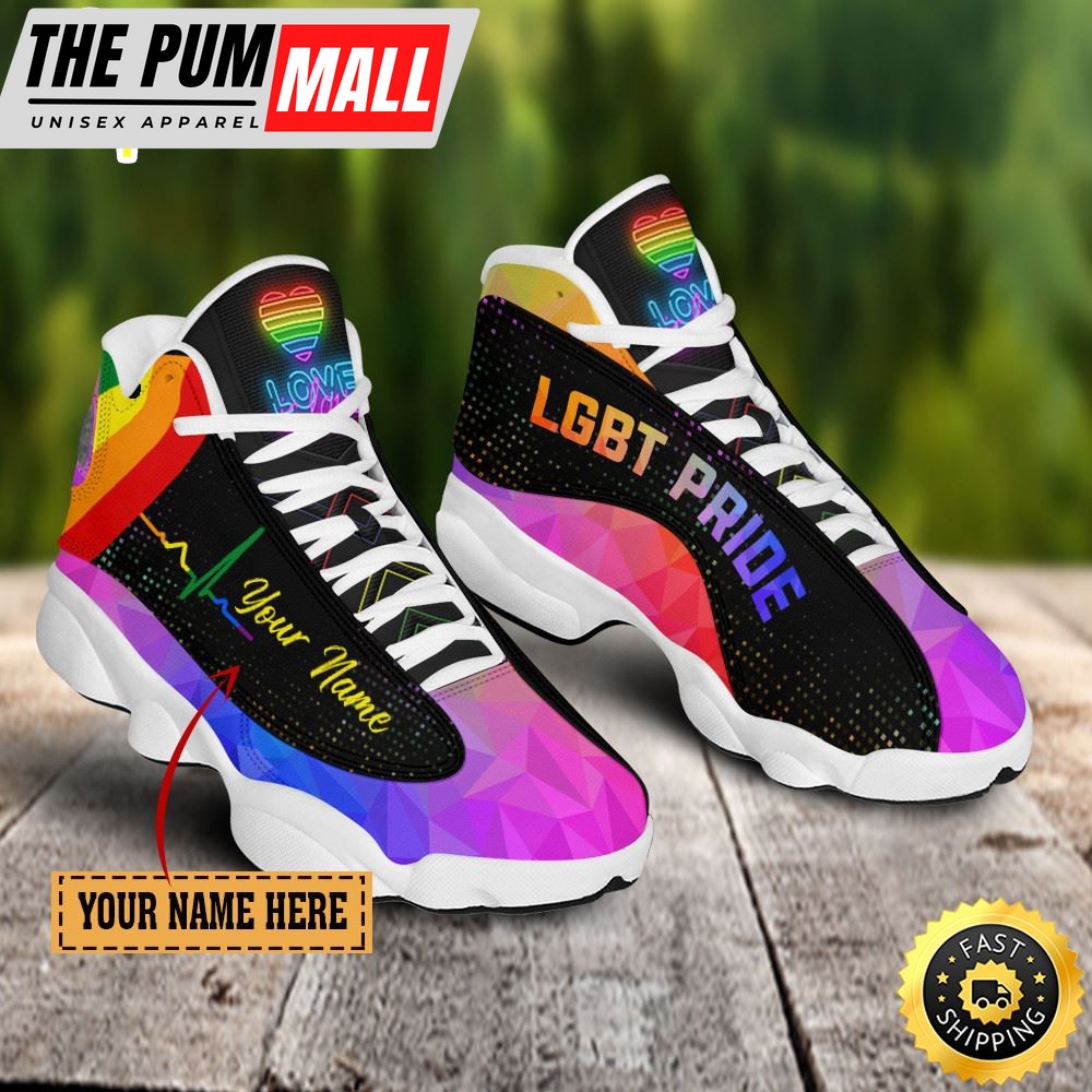 Lgbt Pride Heart Beat Custom Name Jd13 Shoes