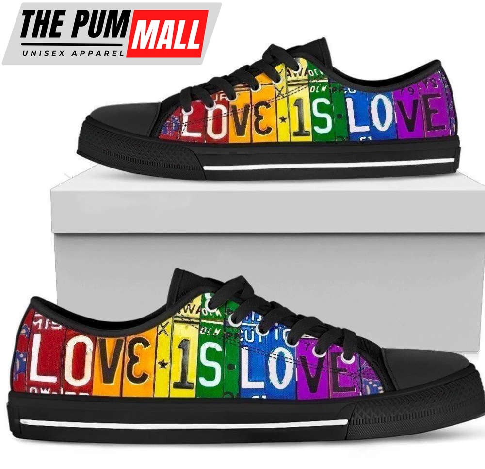 LGBT Pride Women s Sneakers: Love Is Love – Stylish Low Top Shoes