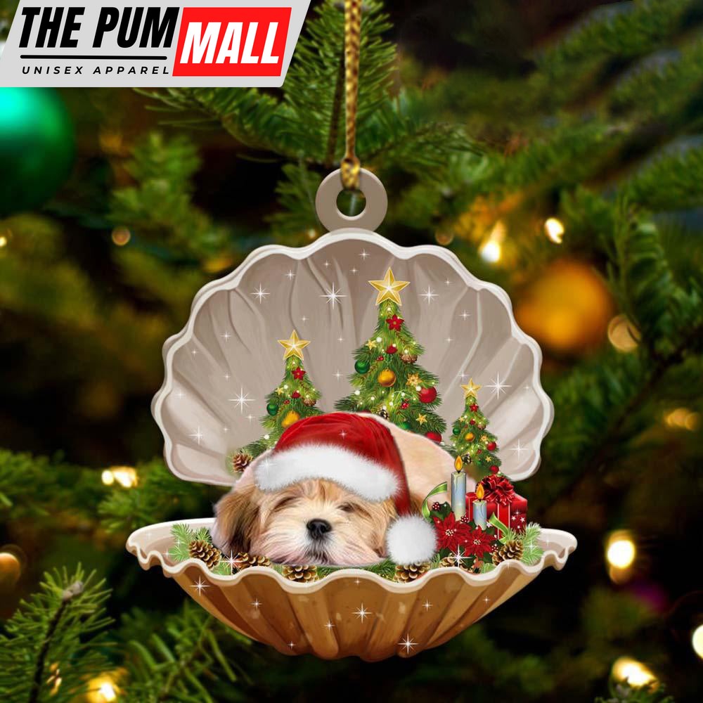 Lhasa Apso3 – Sleeping Pearl in Christmas Two Sided Ornament – Christmas Ornaments For Dog Lovers Limited Edition