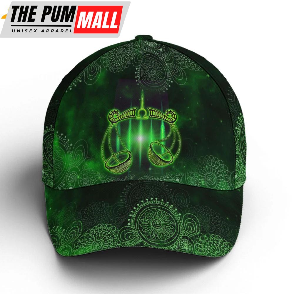 Libra Green Galaxy Pattern Classic Baseball Cap